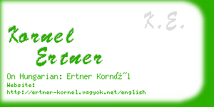 kornel ertner business card